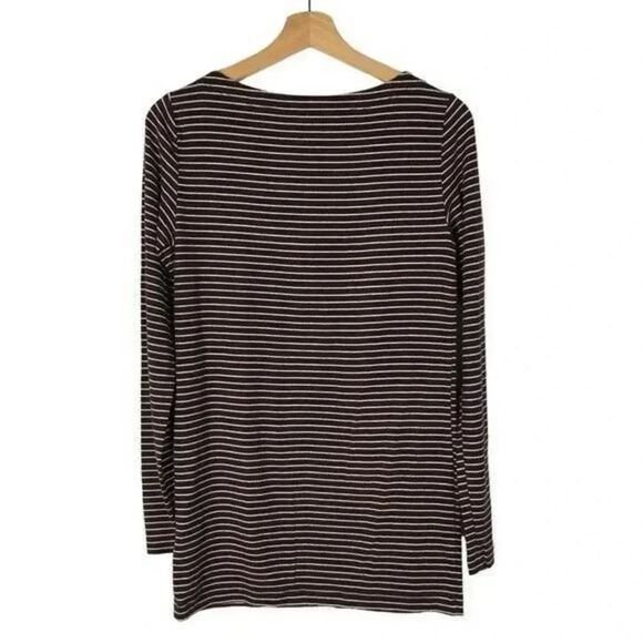 Gap Maternity Purple Stripe Modern Long Sleeve Boatneck Top M - Picture 2 of 3